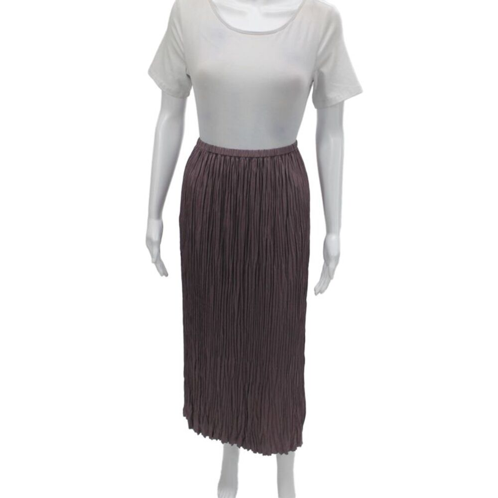 Vince Women Brown Pleated Midi Skirt Size M - Picture 1 of 6